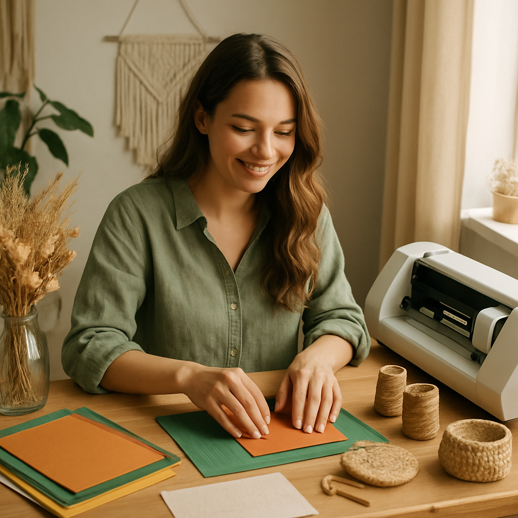 Anna bei der kreativen Handarbeit in ihrer Werkstatt